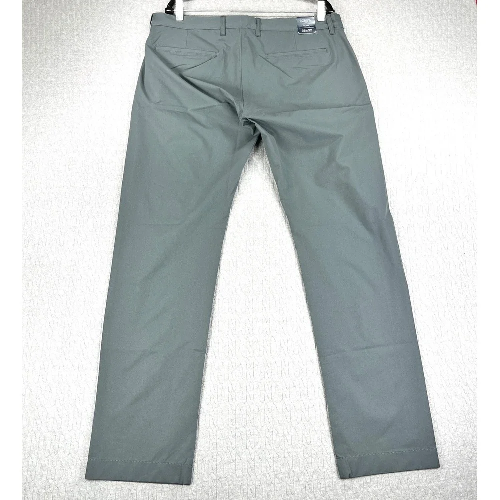 New J.Crew Tech Pant Mens 35x32 Gray Slim Fit Flex Performance Chino AA712